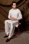 Buy_Char Chaand_White Designer Jacquard Kurta 