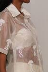 Shop_Shimona_White Silk Organza Embroidery Collared Jelly Fish Shirt _Online_at_Aza_Fashions