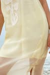 Buy_Shimona_Yellow Silk Organza Embroidery Round Neck Dress _Online_at_Aza_Fashions