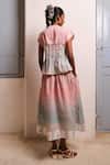 Shop_Shimona_Pink Cotton Satin Ocean Mist Skirt _at_Aza_Fashions