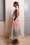 Shimona_Pink Cotton Satin Ocean Mist Skirt _at_Aza_Fashions