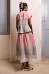 Shop_Shimona_Pink Cotton Satin V-neck Ocean Mist Tie Up Top _at_Aza_Fashions