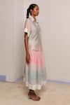 Shimona_Pink Chanderi Silk Collared Ocean Mist Shirt _Online_at_Aza_Fashions