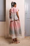 Shop_Shimona_Pink Cotton Satin V-neck Ocean Mist Skirt Set _at_Aza_Fashions