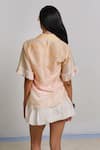 Shop_Shimona_Yellow Silk, Chanderi Embroidery Collared Reef Shirt _at_Aza_Fashions