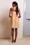 Shop_Shimona_Yellow Cotton Satin Square Neck Reef Mini Dress _at_Aza_Fashions
