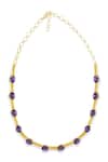Buy_Esme By Aashna Dalmia_Purple Gold Plated Choker _at_Aza_Fashions