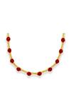 ESME_Red Gold Plated Stone Choker _Online_at_Aza_Fashions