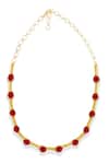 Shop_ESME_Red Gold Plated Stone Choker _at_Aza_Fashions