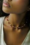 Buy_ESME_Red Gold Plated Stone Choker _at_Aza_Fashions