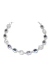 ESME_Blue Designer And Silver Choker _Online_at_Aza_Fashions