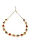 Shop_ESME_Red Multicolour Gold Plated Choker _at_Aza_Fashions