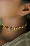 Buy_ESME_Red Multicolour Gold Plated Choker _at_Aza_Fashions