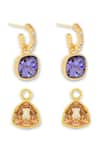 Shop_ESME_Purple Imitation Gemstones Multi Color Gold Plated Earrings _Online_at_Aza_Fashions
