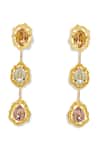Buy_ESME_Gold Plated Imitation Gemstones Designer Earrings _at_Aza_Fashions