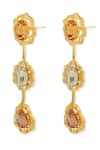Shop_ESME_Gold Plated Imitation Gemstones Designer Earrings _at_Aza_Fashions