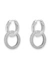 Shop_Esme By Aashna Dalmia_Silver Plated Designer Hoop Earrings _at_Aza_Fashions