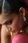 Buy_Esme By Aashna Dalmia_Silver Plated Designer Hoop Earrings _at_Aza_Fashions