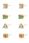 Buy_Esme By Aashna Dalmia_Multi Color Stones Gold Plated Earrings Set _Online_at_Aza_Fashions