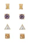 Shop_Esme By Aashna Dalmia_Multi Color Gemstones Stud Earrings Set _at_Aza_Fashions