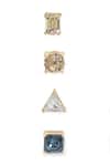 Esme By Aashna Dalmia_Blue Crystals, Gemstones Gold Plated Earrings Set _Online_at_Aza_Fashions