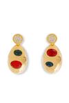 Buy_Esme By Aashna Dalmia_Red Gemstones Designer Gold Plated Earrings _Online_at_Aza_Fashions