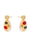 Shop_Esme By Aashna Dalmia_Red Gemstones Designer Gold Plated Earrings _at_Aza_Fashions