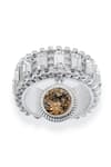 Esme By Aashna Dalmia_Silver Plated Crystals Designer Ring _Online_at_Aza_Fashions