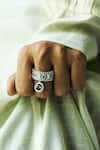 Buy_Esme By Aashna Dalmia_Silver Plated Crystals Designer Ring _at_Aza_Fashions