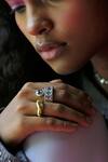 Buy_Esme By Aashna Dalmia_Gold Plated Gemstones Purple Designer Ring _at_Aza_Fashions