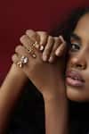 Buy_Esme By Aashna Dalmia_Gold Plated Gemstones Rosegold Designer Ring _at_Aza_Fashions