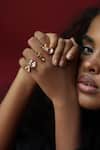 Esme By Aashna Dalmia_Gold Plated Gemstones Rosegold Designer Ring _at_Aza_Fashions