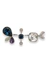 Shop_Esme By Aashna Dalmia_Blue Gemstones Designer And Silver Ring _at_Aza_Fashions