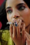 Buy_Esme By Aashna Dalmia_Blue Gemstones Designer And Silver Ring _at_Aza_Fashions