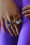 Esme By Aashna Dalmia_Blue Gemstones Designer And Silver Ring _at_Aza_Fashions