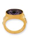 Shop_Esme By Aashna Dalmia_Purple Gemstones Gold Plated Designer Ring _at_Aza_Fashions