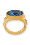 Esme By Aashna Dalmia_Blue Gemstones Designer Gold Plated Ring _Online_at_Aza_Fashions
