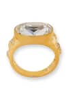 Esme By Aashna Dalmia_Gold Plated Faux Diamonds, Crystals Designer Ring _Online_at_Aza_Fashions