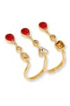 Shop_Esme By Aashna Dalmia_Red Gemstones Designer Gold Plated Ring _at_Aza_Fashions