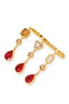Buy_Esme By Aashna Dalmia_Red Gemstones Designer Gold Plated Ring _at_Aza_Fashions