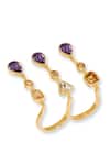 Shop_Esme By Aashna Dalmia_Purple Gemstones Gold Plated Ring _at_Aza_Fashions
