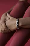 Buy_Esme By Aashna Dalmia_Silver Plated Crystals Designer Bracelet _at_Aza_Fashions