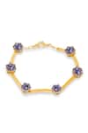 Esme By Aashna Dalmia_Gold Plated Gemstones Purple Bracelet _Online_at_Aza_Fashions