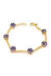 Buy_Esme By Aashna Dalmia_Gold Plated Gemstones Purple Bracelet _Online_at_Aza_Fashions