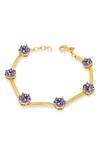 Shop_Esme By Aashna Dalmia_Gold Plated Gemstones Purple Bracelet _Online_at_Aza_Fashions