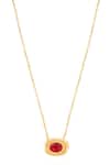 Esme By Aashna Dalmia_Red Gemstone Pendant Necklace _Online_at_Aza_Fashions