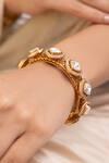 Shop_Joules By Radhika_Gold Plated Designer Tanuya Bangle _at_Aza_Fashions