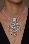 Buy_Joules By Radhika_Pink Victorian Blush Polki Necklace_at_Aza_Fashions