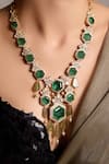 Shop_Joules By Radhika_Green Gemstones Inaara Necklace Set _at_Aza_Fashions