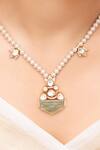 Shop_Joules By Radhika_Green Stones Designer Nayvika Necklace Set _at_Aza_Fashions